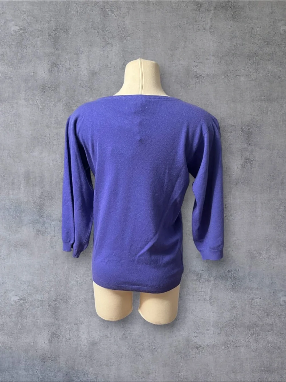 Vintage 60s 100% Cashmere by Pringle Made in Scotland Sz S Purple Sweater - Picture 6 of 7